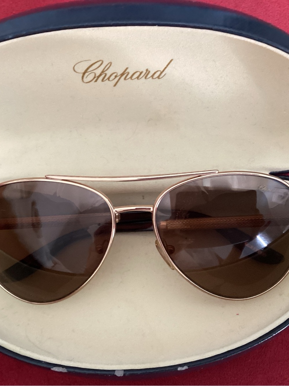 Chopard high end 24 K gold plated Sunglasses with case